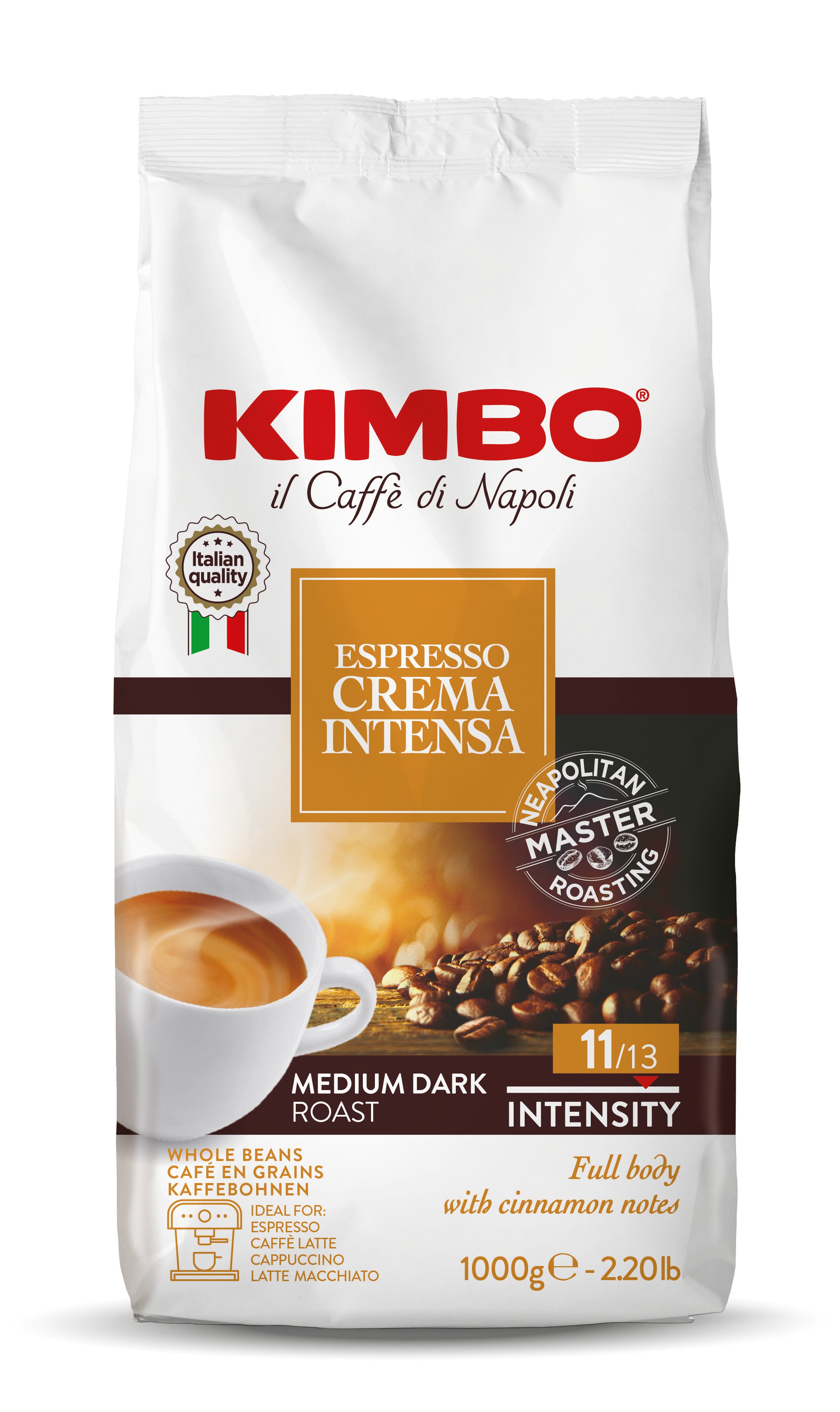 Kimbo - Espresso Crema Intensa ganze Kaffeebohnen 1kg Kimbo - Espresso Crema Intensa ganze Kaffeebohnen 1kg